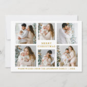 Moderne frohe Weihnachten 6 Foto Gold (Vorderseite)