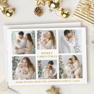 Moderne frohe Weihnachten 6 Foto Gold