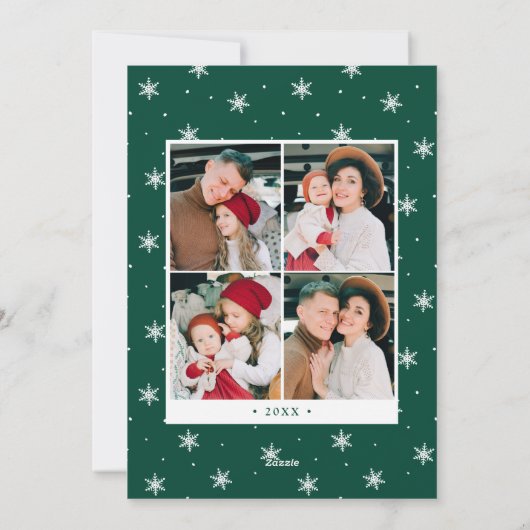 Moderne frohe Weihnachten 7 Foto Collage (Rückseite)