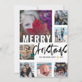 Moderne frohe Weihnachten 7 Foto Collage Script (Vorderseite)