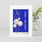 Moderne frohe Weihnachten auf blau und weiß (Stehend Vorderseite)