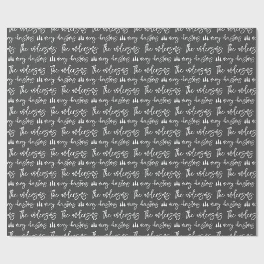 Moderne frohe Weihnachten aus Familienmuster Geschenkpapier (Flach)