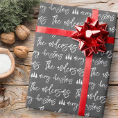 Moderne frohe Weihnachten aus Familienmuster Geschenkpapier