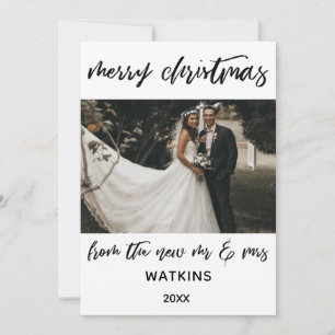 Moderne frohe Weihnachten aus New Mr. & Mrs. Foto