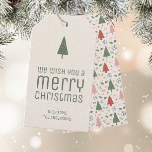 Moderne Frohe Weihnachten Benutzerdefinierte Feier Geschenkanhänger