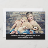 Moderne frohe Weihnachten Big Two Foto Card (Rückseite)