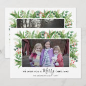 Moderne frohe Weihnachten Botanische Pinien 2 Foto (Vorne/Hinten)