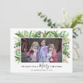 Moderne frohe Weihnachten Botanische Pinien 2 Foto (Stehend Vorderseite)