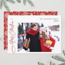 Moderne frohe Weihnachten ein FOTO Gruß