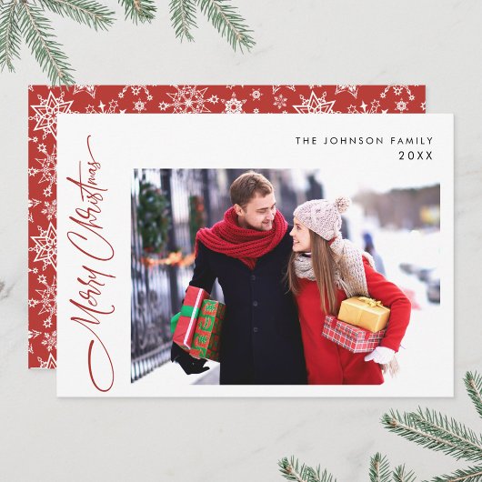 Moderne frohe Weihnachten ein FOTO Gruß