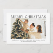 Moderne frohe Weihnachten einfache 4 Fotos Familie (Vorderseite)