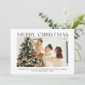 Moderne frohe Weihnachten einfache 4 Fotos Familie (Stehend Vorderseite)