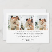 Moderne frohe Weihnachten einfache 4 Fotos Familie (Rückseite)