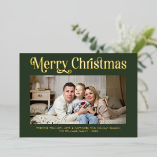 Moderne Frohe Weihnachten einfache ein Foto Famili Folien Feiertagskarte