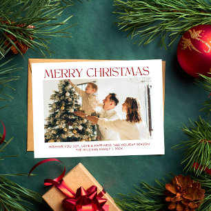 Moderne frohe Weihnachten Einfamilienfamilie eines