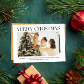 Moderne frohe Weihnachten Einfamilienfamilie eines