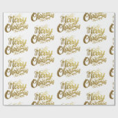 Moderne frohe Weihnachten Elegante Gold Script Hol Geschenkpapier (Flach)