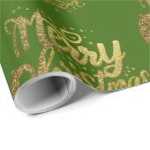 Moderne frohe Weihnachten Elegante Gold Script Hol Geschenkpapier (Rolleneckpunkt)