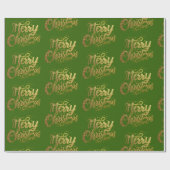 Moderne frohe Weihnachten Elegante Gold Script Hol Geschenkpapier (Flach)