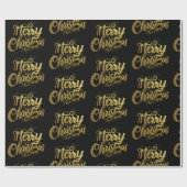 Moderne frohe Weihnachten Elegante Gold Script Hol Geschenkpapier (Flach)