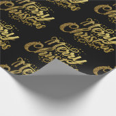Moderne frohe Weihnachten Elegante Gold Script Hol Geschenkpapier (Ecke)