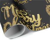 Moderne frohe Weihnachten Elegante Gold Script Hol Geschenkpapier (Rolleneckpunkt)