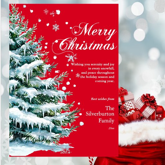 Moderne Frohe Weihnachten Elegante Schrift Schnee