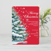 Moderne Frohe Weihnachten Elegante Schrift Schnee (Stehend Vorderseite)