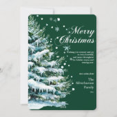 Moderne frohe Weihnachten Elegante Script Snow Fir (Vorderseite)