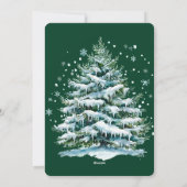 Moderne frohe Weihnachten Elegante Script Snow Fir (Rückseite)