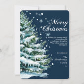 Moderne frohe Weihnachten Elegante Script Snow Fir (Vorderseite)