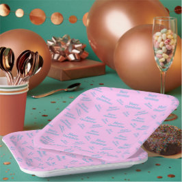 Moderne frohe Weihnachten entworfen Pappteller