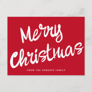 Moderne Frohe Weihnachten fett gedruckte Schrift Postkarte