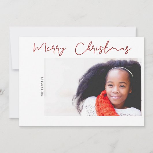 Moderne frohe Weihnachten Foto Peace Joy & Liebe (Vorderseite)
