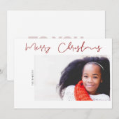 Moderne frohe Weihnachten Foto Peace Joy & Liebe (Vorne/Hinten)