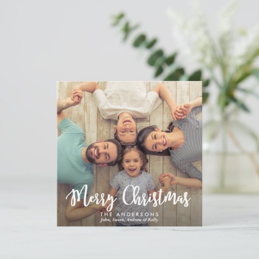 Moderne frohe Weihnachten | Fotokarte für die Urla (Stehend Vorderseite)