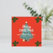 Moderne frohe Weihnachten & fröhliche Neujahrsferi (Stehend Vorderseite)