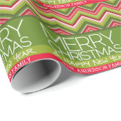 Moderne frohe Weihnachten glücklich Neujahr Chevro Geschenkpapier (Rolleneckpunkt)