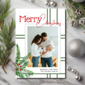 Moderne frohe Weihnachten | Grünes Kariertes Foto