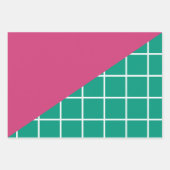 Moderne frohe Weihnachten heiße Rosa Smaragd Grün Geschenkpapier Set (Vorderseite 3)