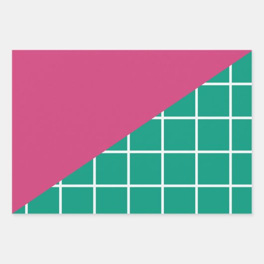 Moderne frohe Weihnachten heiße Rosa Smaragd Grün Geschenkpapier Set (Vorderseite 3)