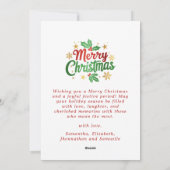 Moderne frohe Weihnachten Holly Berry Snowflakes (Rückseite)