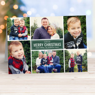 Moderne Frohe Weihnachten Jägergrün-Fotocollage