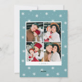 Moderne frohe Weihnachten Light Blue 7 Foto Collag (Rückseite)