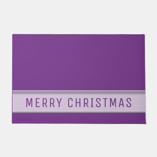 Moderne frohe Weihnachten Lila Fußmatte (Vorderseite)