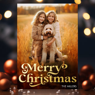 Moderne frohe Weihnachten Minimalistisch 1 Foto El Folien Feiertagspostkarte