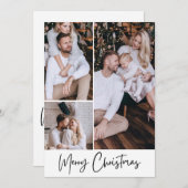 Moderne frohe Weihnachten Minimalistisch 3 FotoCol (Vorne/Hinten)