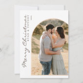 Moderne frohe Weihnachten mit Foto Arch Einladung (Vorderseite)