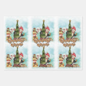 Moderne frohe Weihnachten Niedlich Pinguin Pattern Geschenkpapier Set (Vorderseite)