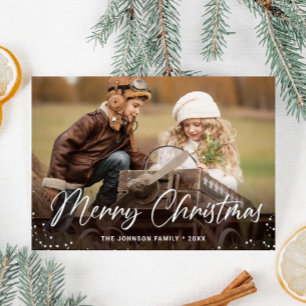 Moderne Frohe Weihnachten PHOTO Grußkarte